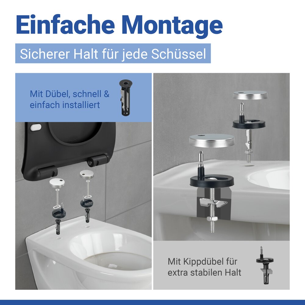 Abattant Premium Sedilo noir mat  abaissement automatique