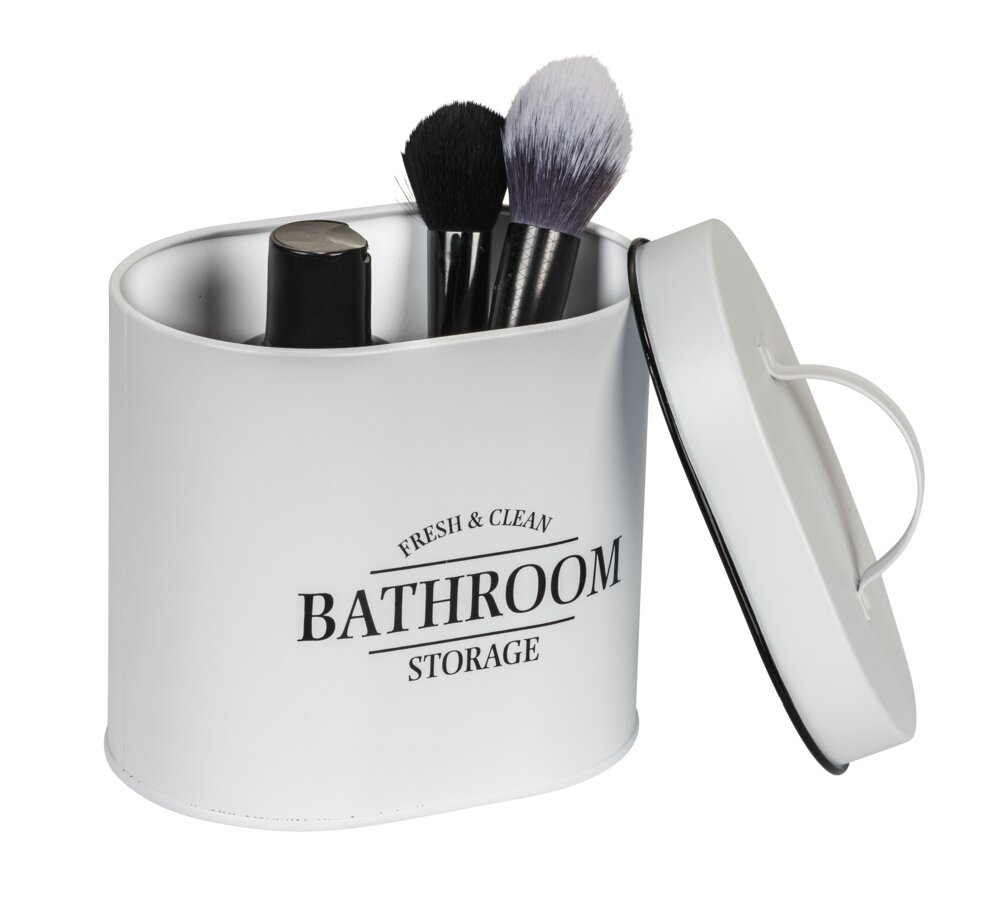 Boîte de bain avec couvercle Pali Blanc, ovale  en acier