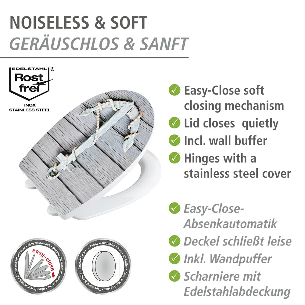 Premium WC-Sitz Mod. Rope mit Relief  Toilettensitz mit Absenkautomatik