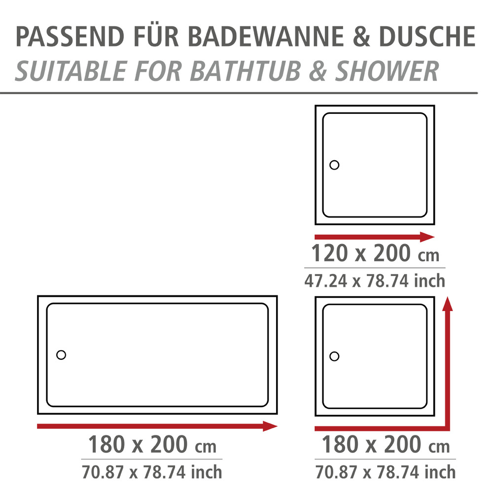 Duschvorhang Mod. Portugal  Polyester, 180 x 200 cm, waschbar