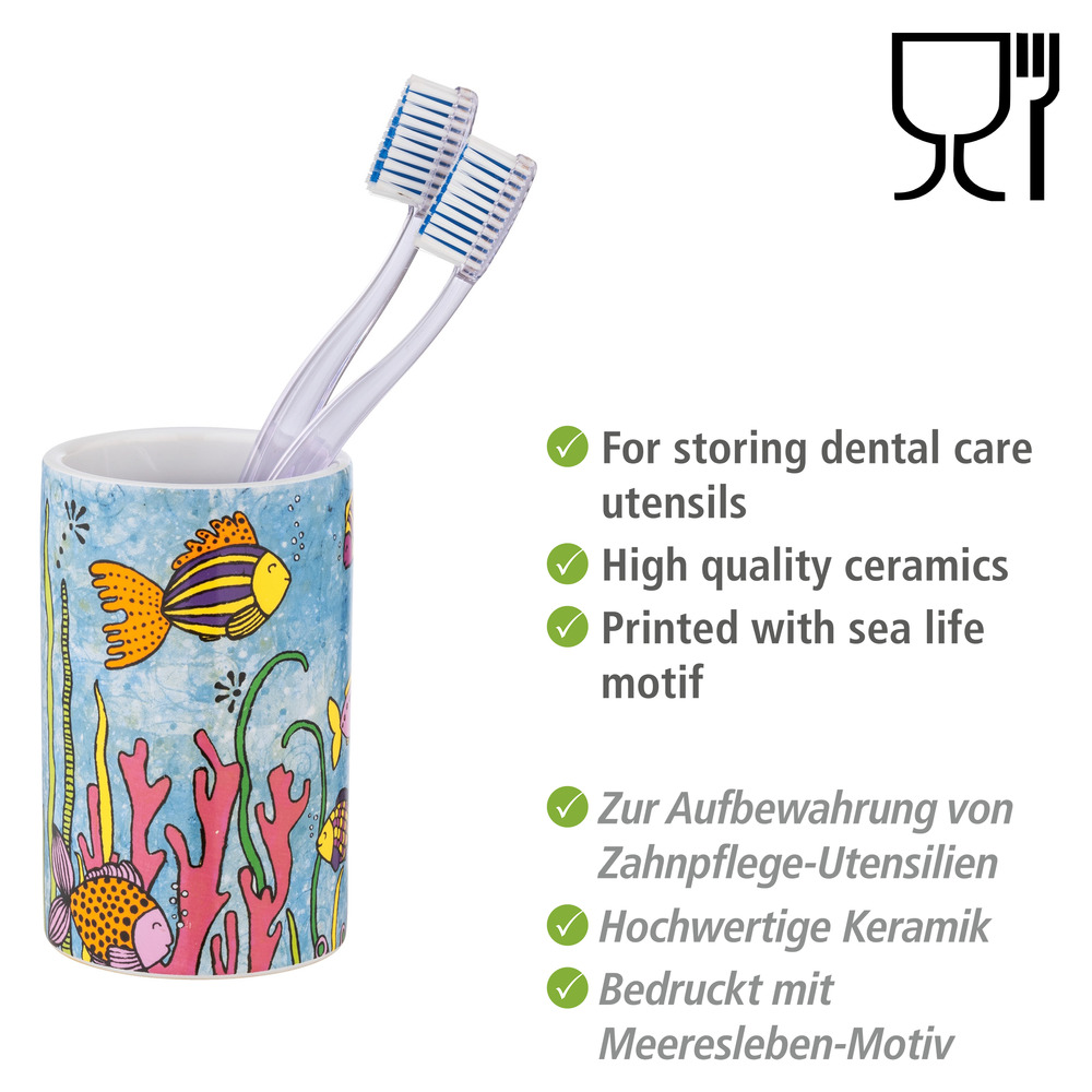 Zahnputzbecher Rollin'Art Ocean Life  mit buntem Meeresleben-Motiv