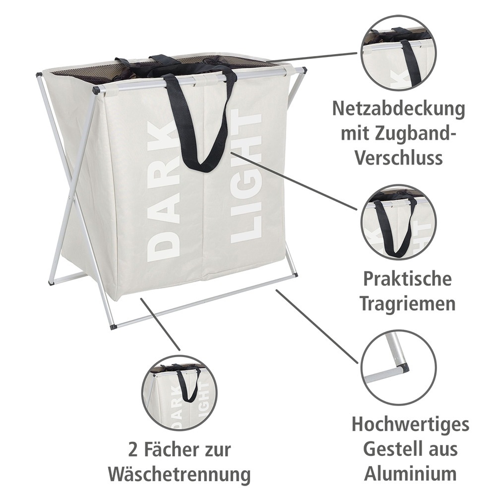 Wäschesammler Mod. Duo Beige  Wäschekorb, 120 l