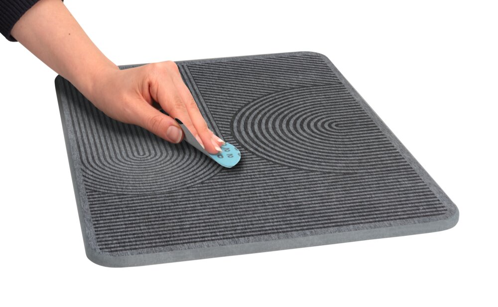 Abtropfmatte Mod. Damon, grau, Diatomit, 40x30 cm, inkl. Silikonfüße  schnelltrocknend und geruchsfrei