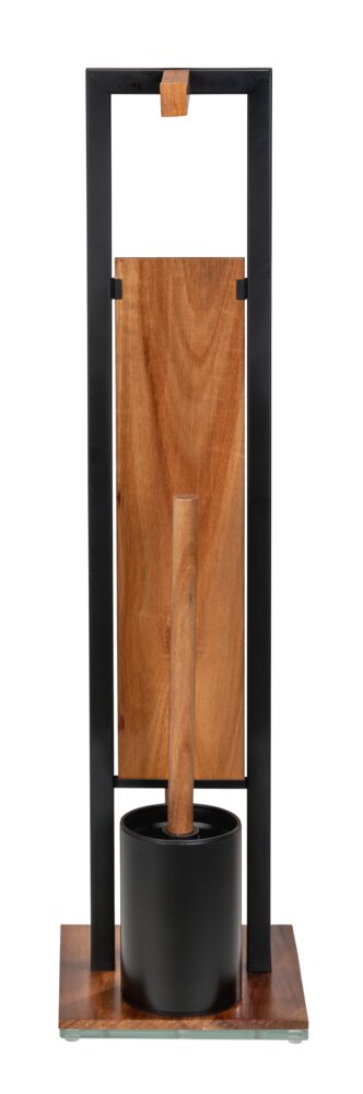 Combiné WC Rivalta Acacia  en acier laqué noir et en bois d'acacia certifié FSC®