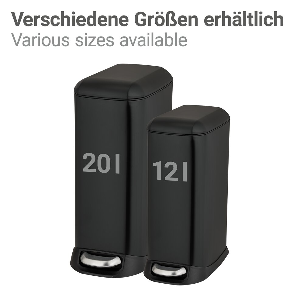 Treteimer Mod. Design 12 L, Easy-Close, Schwarz  mit herausnehmbarem Einsatz