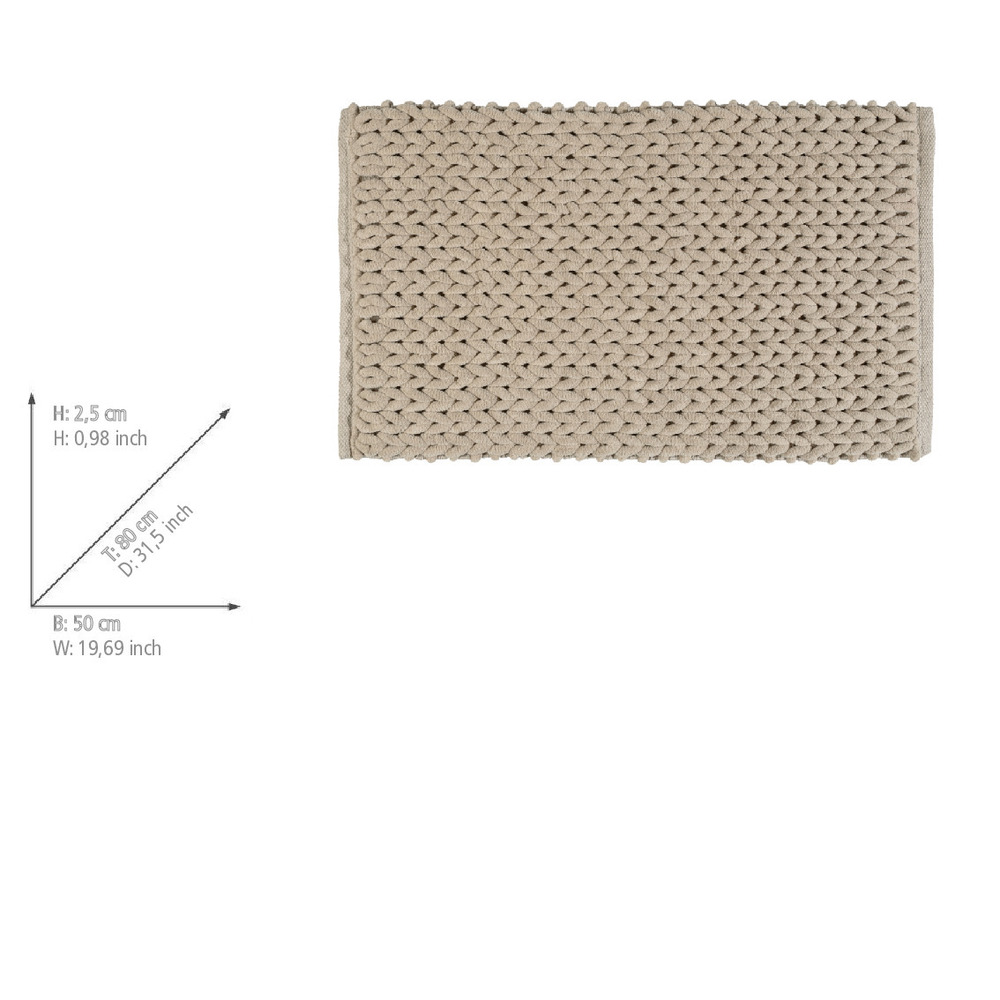 Badmat Mod. Arson, beige, polyester/katoen, 50x80 cm