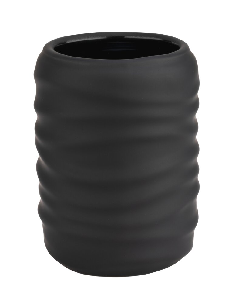 Zahnputzbecher Mod. Illana, schwarz, Keramik, Ø8x10.5 cm  mit Soft-Touch Beschichtung