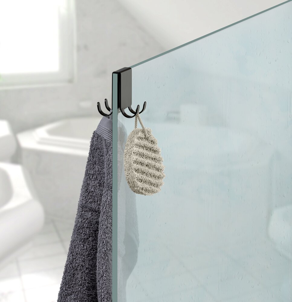 Crochet de douche double Brola Noir  laqué mat