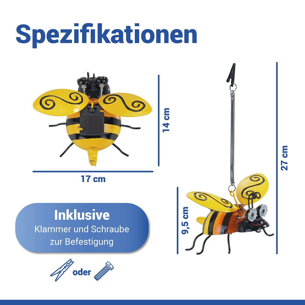 LED Bienenanhänger Solar  dekorative Gartenbeleuchtung
