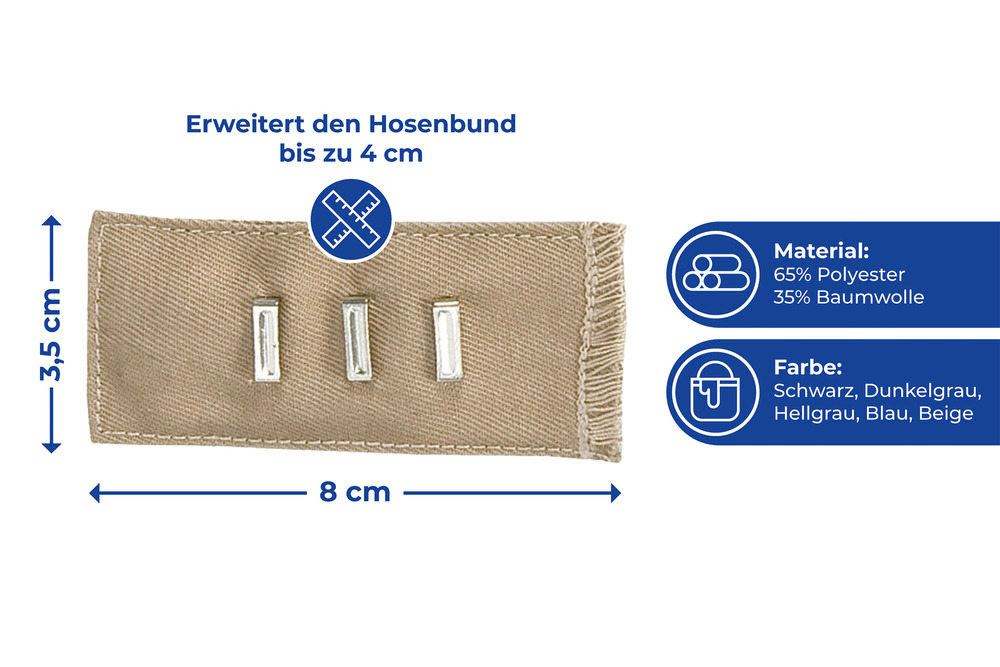 Hosenerweiterung-Haken,5-teilig  Erweiterung des Bunds bis zu 4 cm