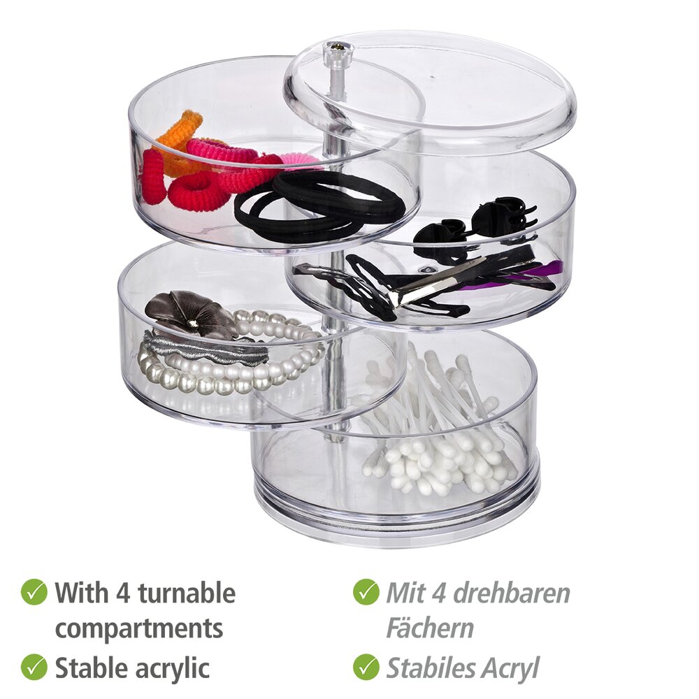 Kosmetik Organzier Mod. Tower Transparent, 4 Fächer  4 Fächer