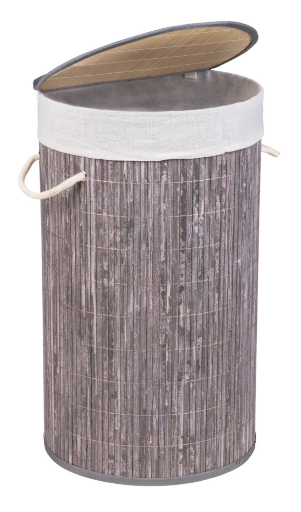 Wäschetruhe Mod. Bamboo Grau  Wäschekorb, 55 l