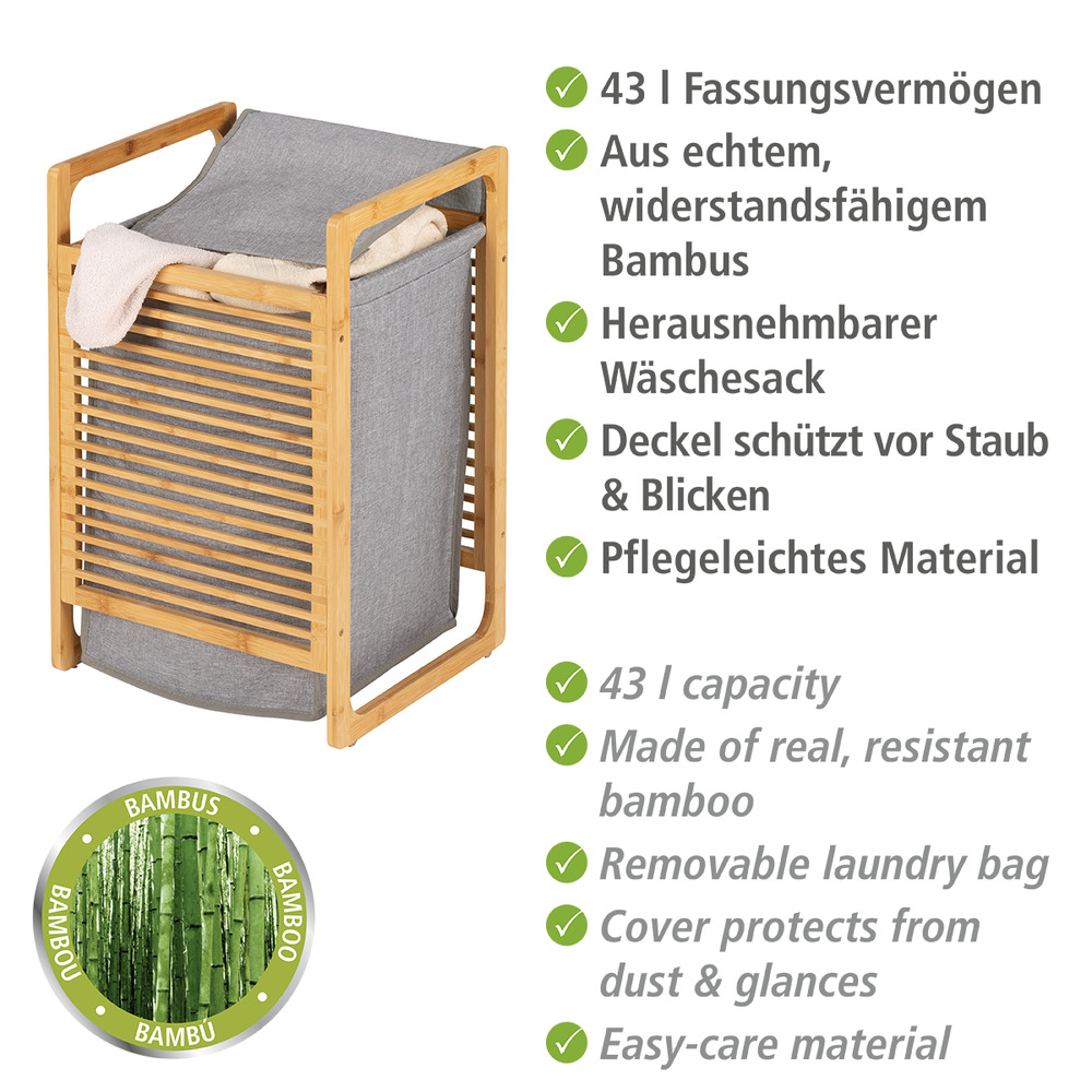 Wäschetruhe Mod. Bahari  Wäschekorb, 43 l, Bambus