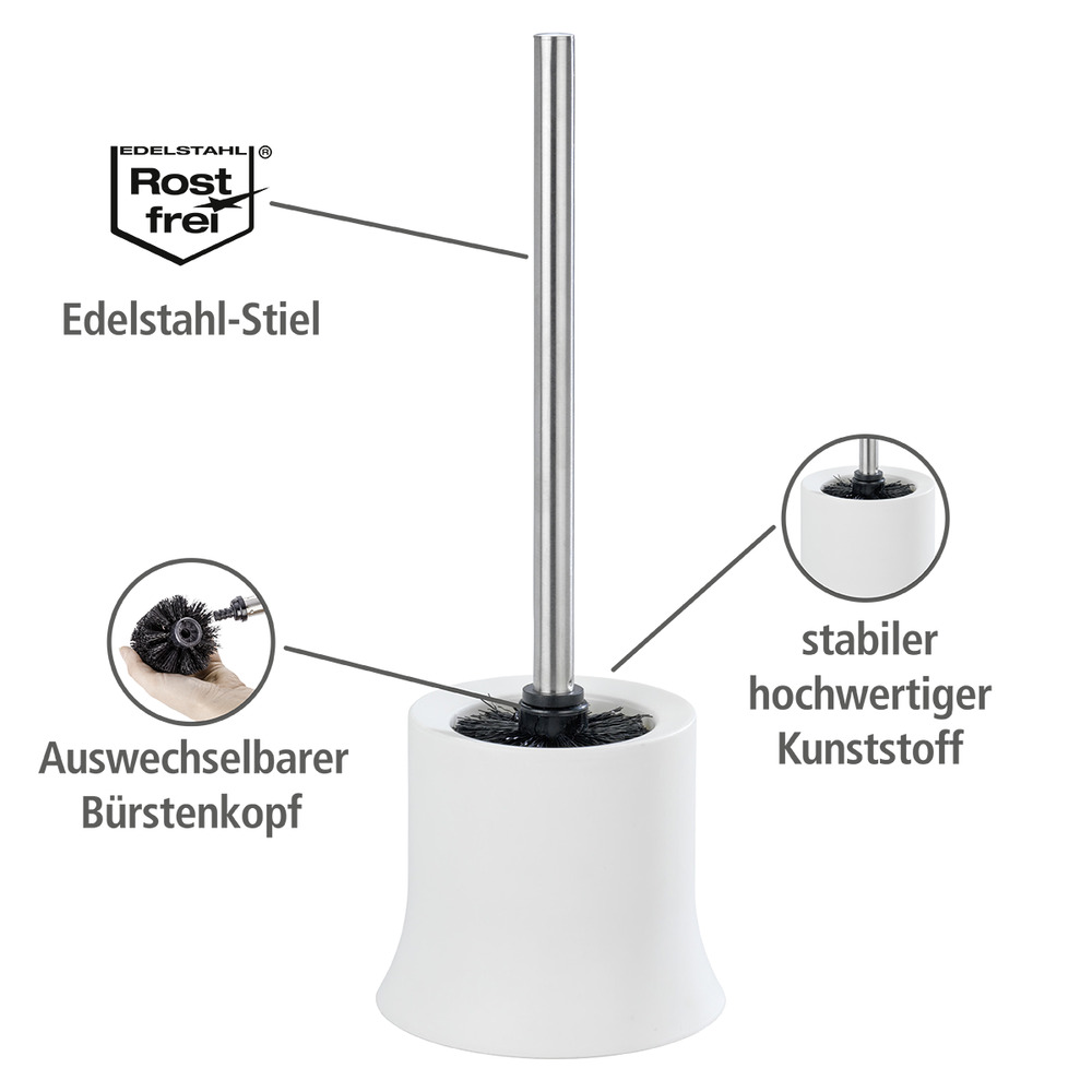 WC-Garnitur Mod. Basic Weiß  aus stabilem Kunststoff