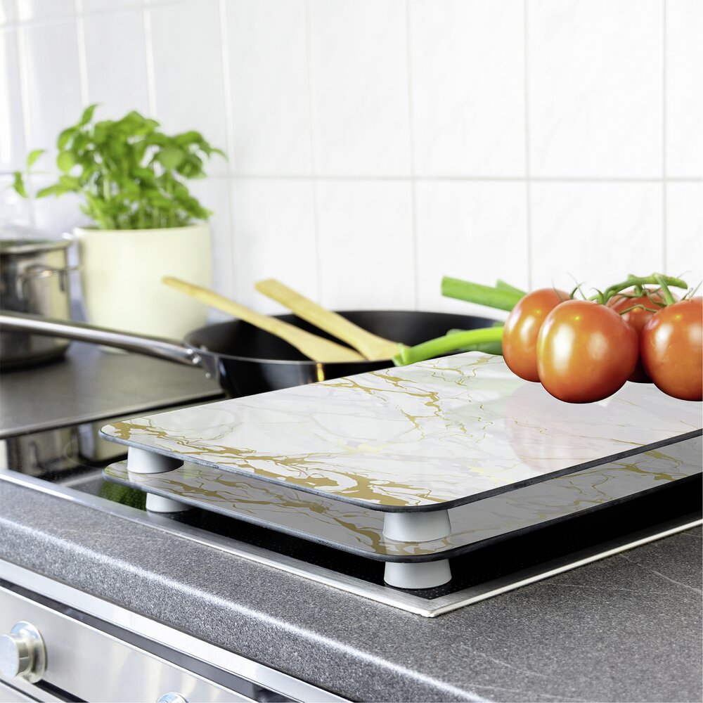 Herdabdeckplatte Universal Mod. Marmor Gold, 2er Set  für alle Herdarten geeignet