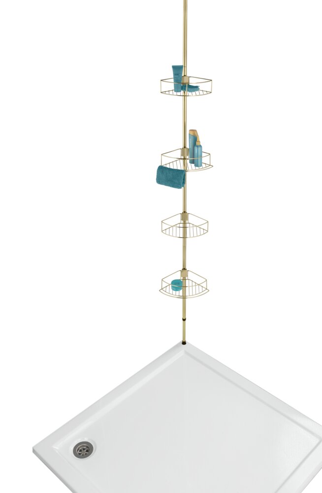 Étagère d'angle télescopique Dolcedo doré mat  inoxydable