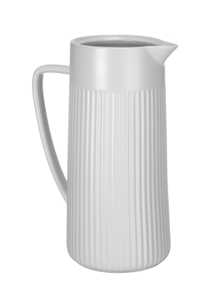 Krug Mod. REFIA, weiß, Keramik, 1,25L  mit eleganter Riffelung