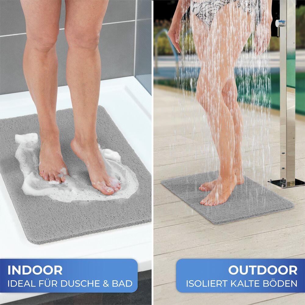 Wellness Duschmatte, Grau  schnelltrocknend