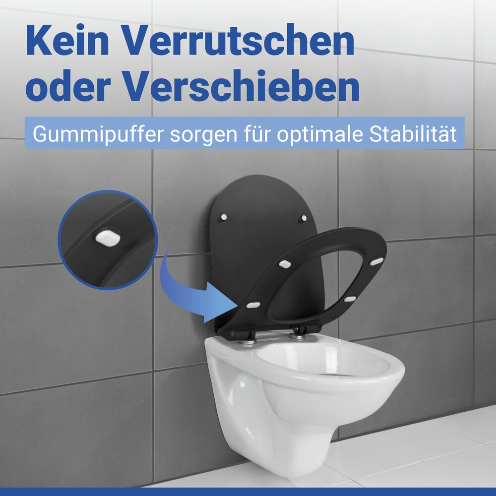 Abattant Premium Sedilo noir mat  abaissement automatique