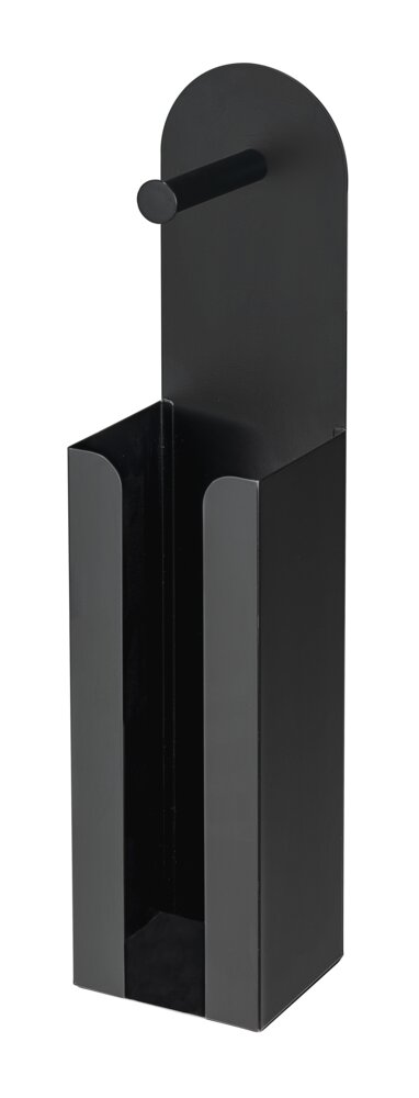 2-in-1 Toilettenpapierhalter Mod. Agira Schwarz  mit Ersatzrollenhalter