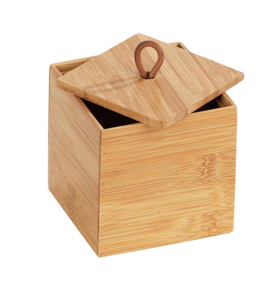 Boîte avec couvercle en bambou Terra S  avec boucle pratique