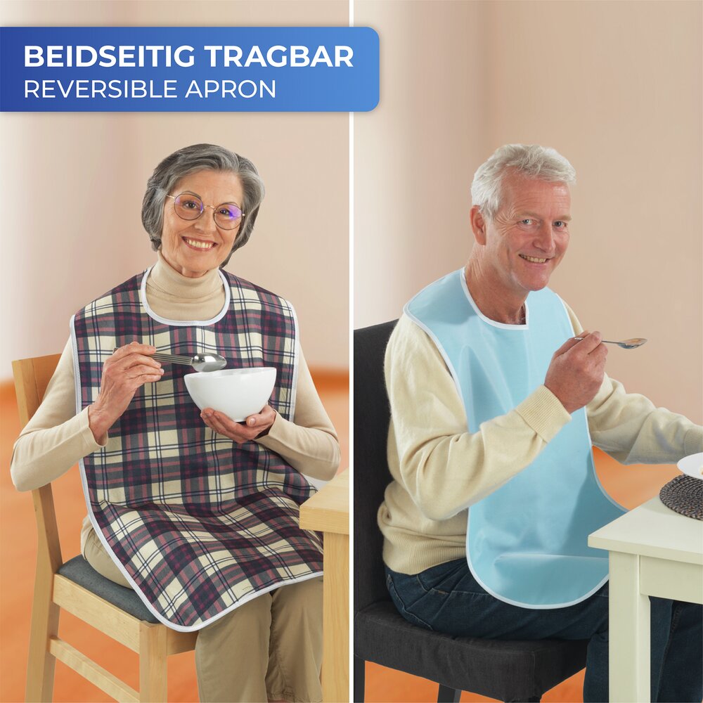 Speiseschürze, braun-rot kariert  waschbar bis 60 °C