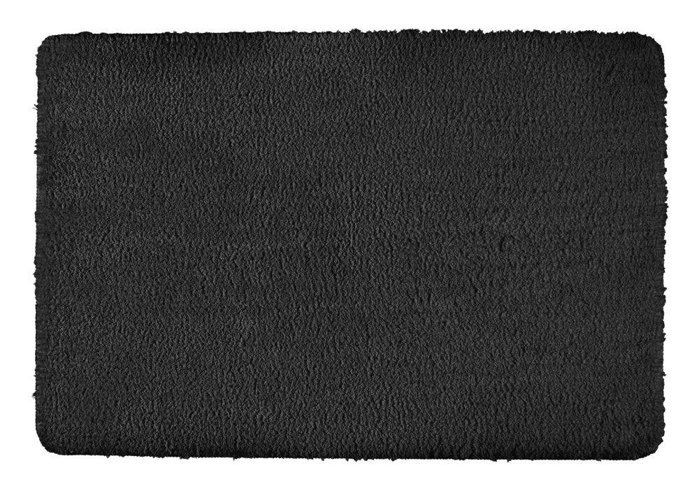 Badteppich Mod. Badia, anthrazit, Polyester, 60x90 cm  rutschfest, für Fußbodenheizung geeignet