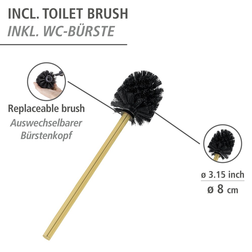 Stand WC-Garnitur Mod. Rivalta Gold  Edelstahl rostfrei