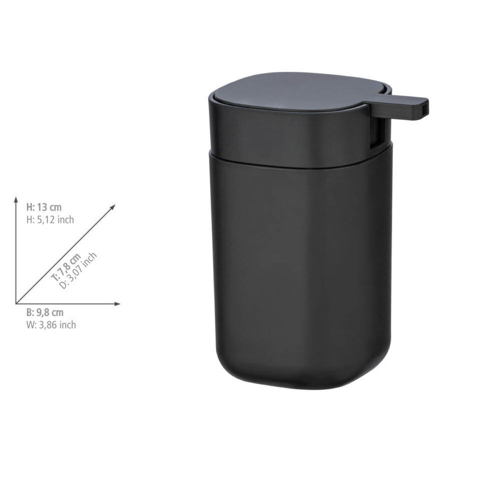 Waschtisch-Set Mod. Davos Schwarz  2 Zahnputzbecher, 1 Seifenspender