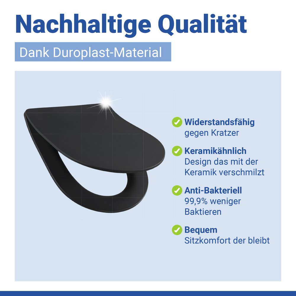 Abattant Premium Sedilo noir mat  abaissement automatique