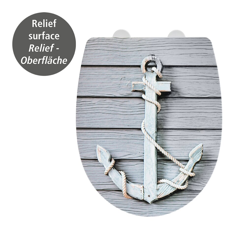 Premium WC-Sitz Mod. Rope mit Relief  Toilettensitz mit Absenkautomatik