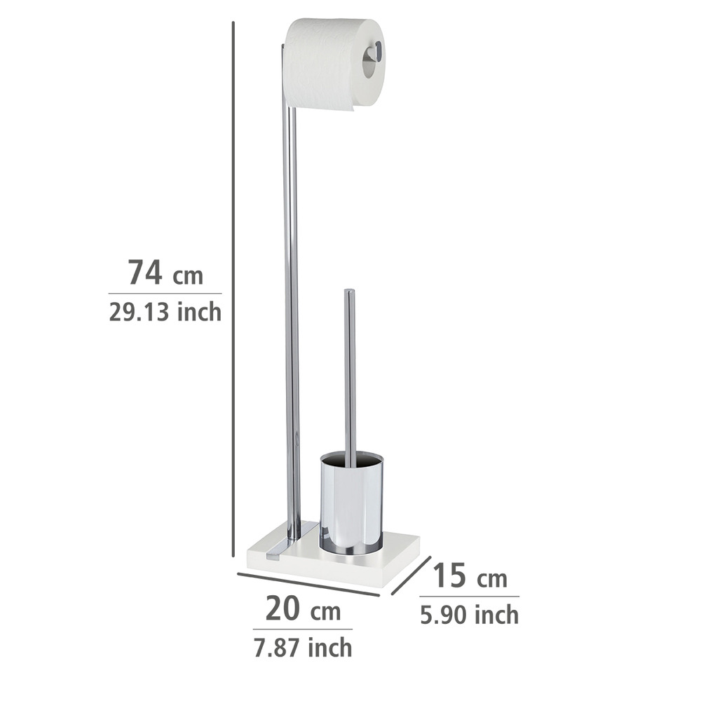 Stand WC-Garnitur Mod. Noble White  mit Chrom-Applikation