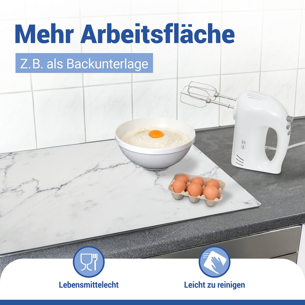 Tapis de protection Mod. Marbre 60 x 52 cm  tapis résistant à la chaleur pour plaques de cuisson