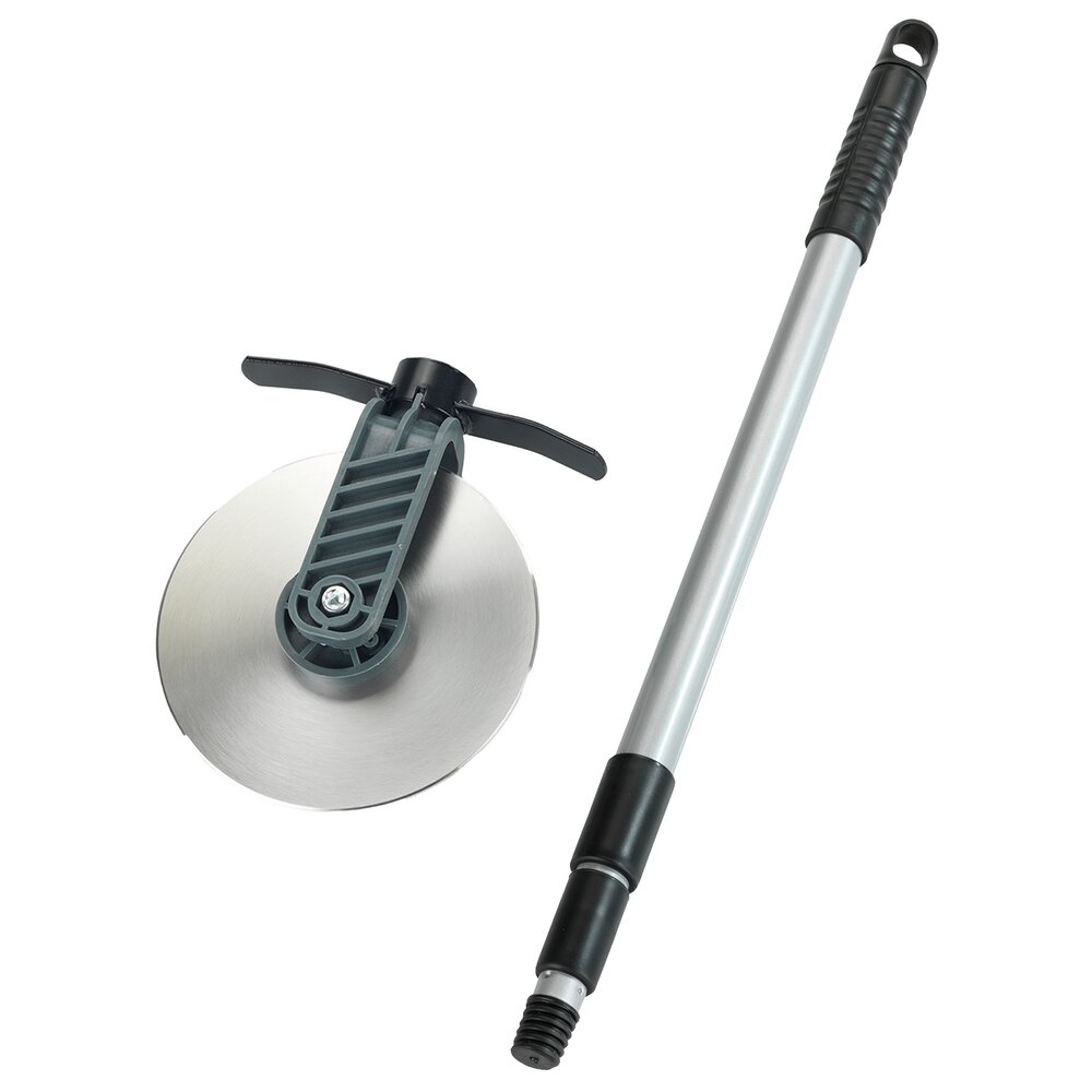 Rouleau bordures gazon Cut, argent, acier inoxydable, 6x73-138x16 cm  manche télescopique, protection contre coupures