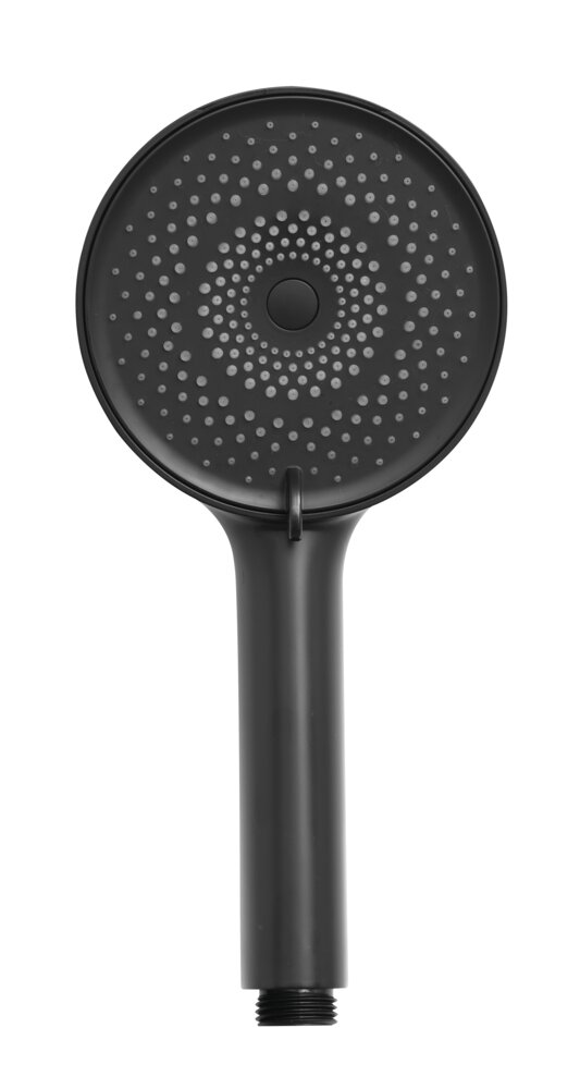 Duschkopf Mod. Softwater Ø12 cm, schwarz, ABS-Kunststoff  3 Strahlarten für Wellness-Dusche