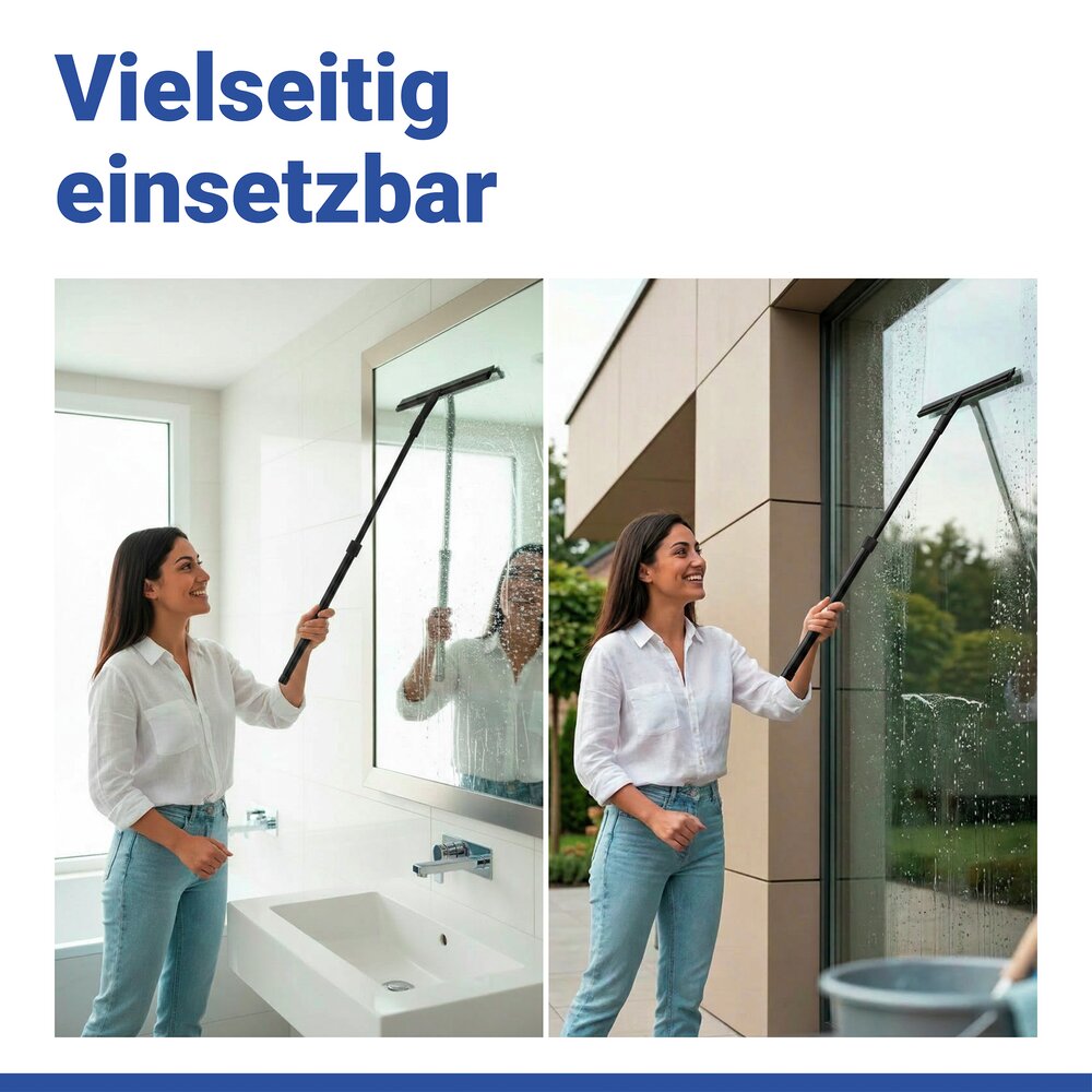 Telescopische badkamermop zwart