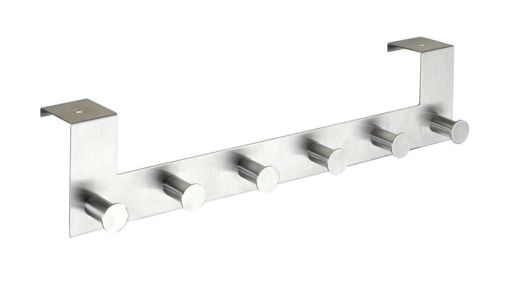 Türgarderobe Edelstahl Mod. Celano 6 Haken, für Türfalzstärken bis 4 cm