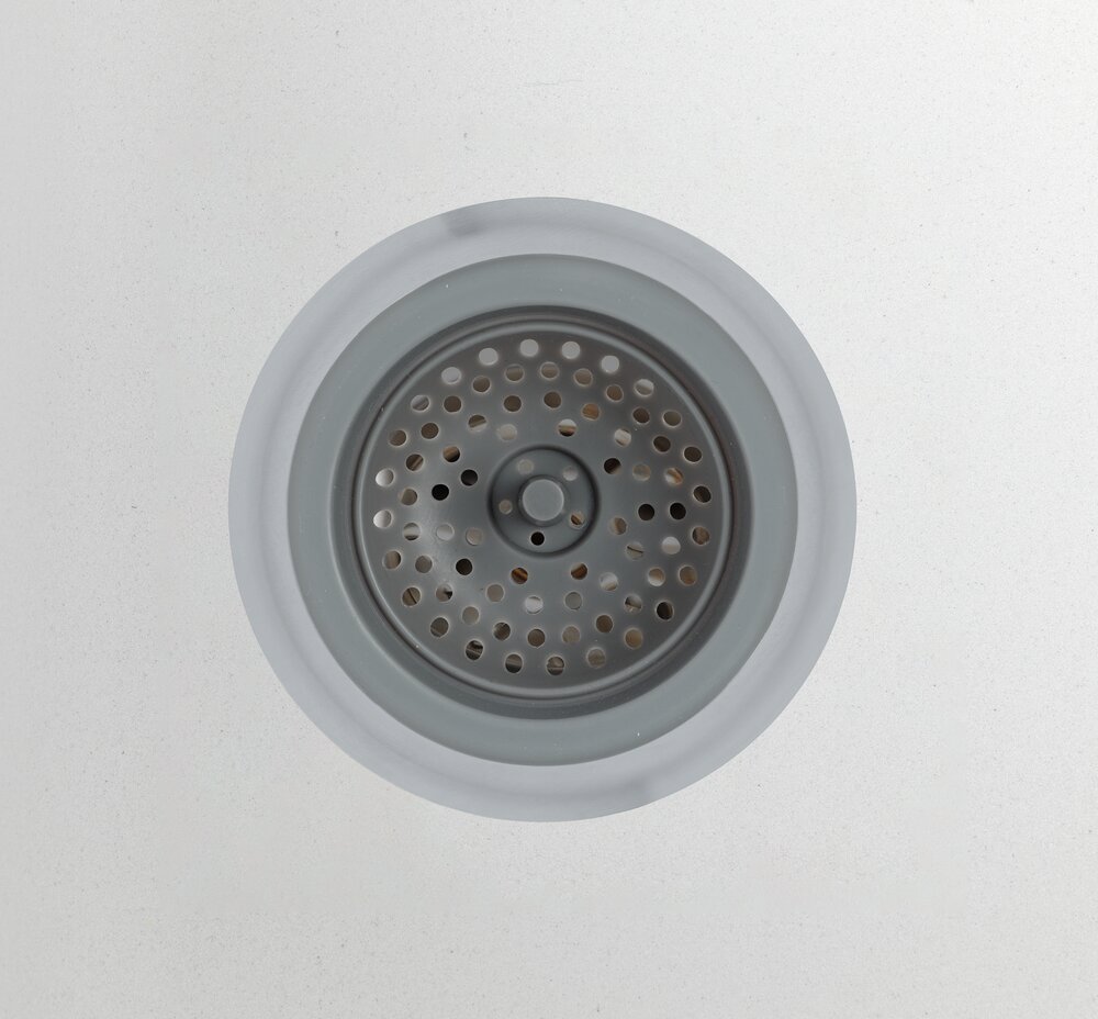 Abfluss-Sieb Silikon Mod. Edsi Grau  für gängige Spül- und Waschbeckenabflüsse