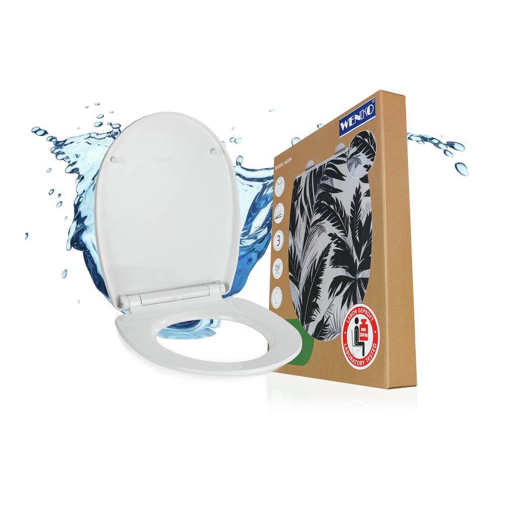 Abattant WC Mod. Agen  avec frein de chute et surface avec relief