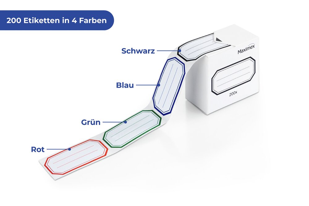Klebe-Etiketten wasserlöslich 200er + Dispenser  inklusive Etikettenspender