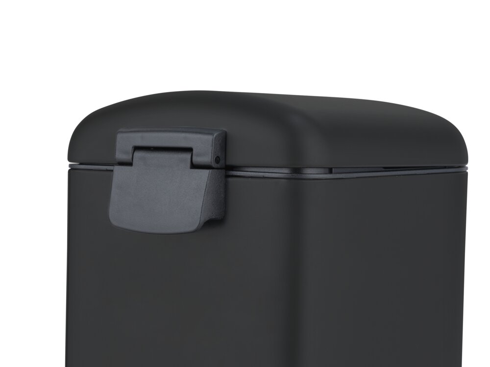 Poubelle à pédale Mod. Lara 10L, noir, métal, plastique, 31x39x18 cm  mécanisme easy-close, fermeture silencieuse