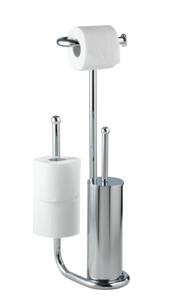 Combiné WC Universalo Chrome  avec porte-rouleaux de papier hygiénique de rechange