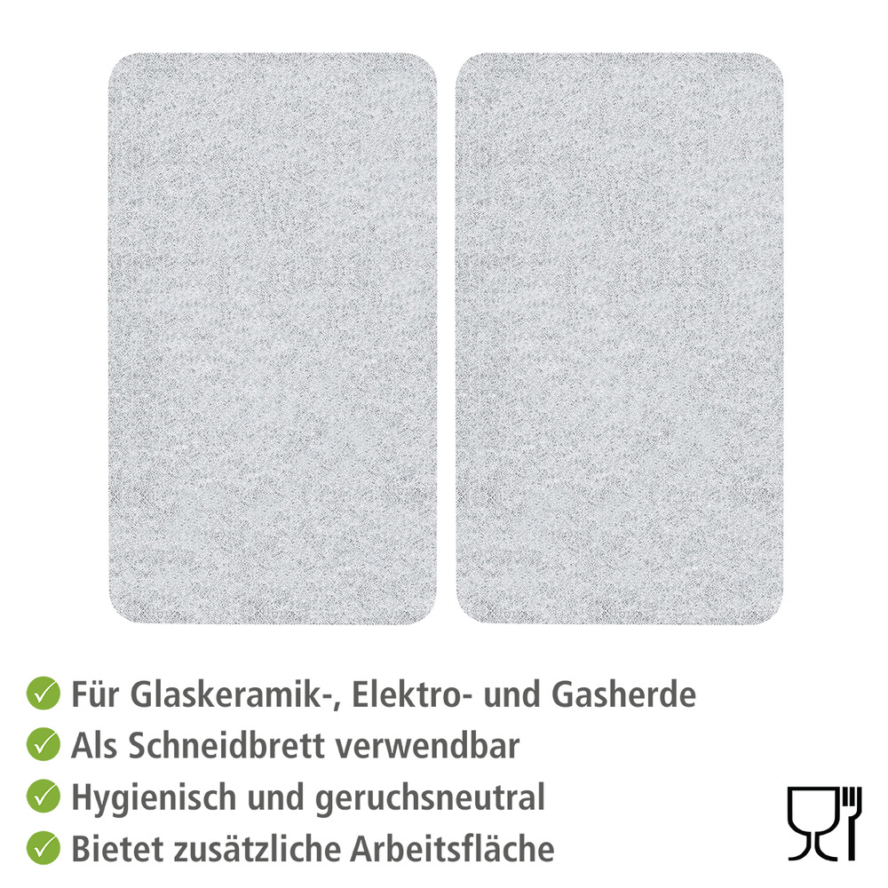 Glasabdeckplatte Universal, 2er Set  für alle Herdarten