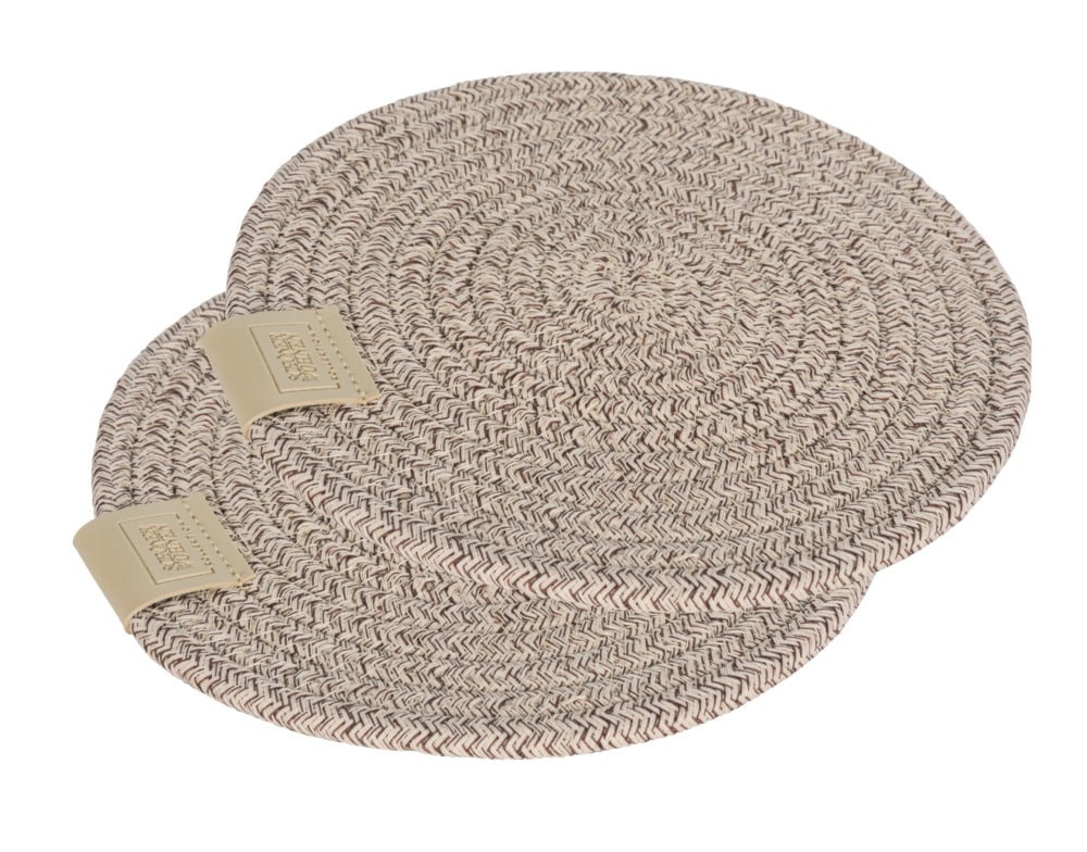 Topfuntersetzer Mod. SVEA 2er, beige, Kunststoff, Ø20x1 cm  rutschfest und hitzebeständig