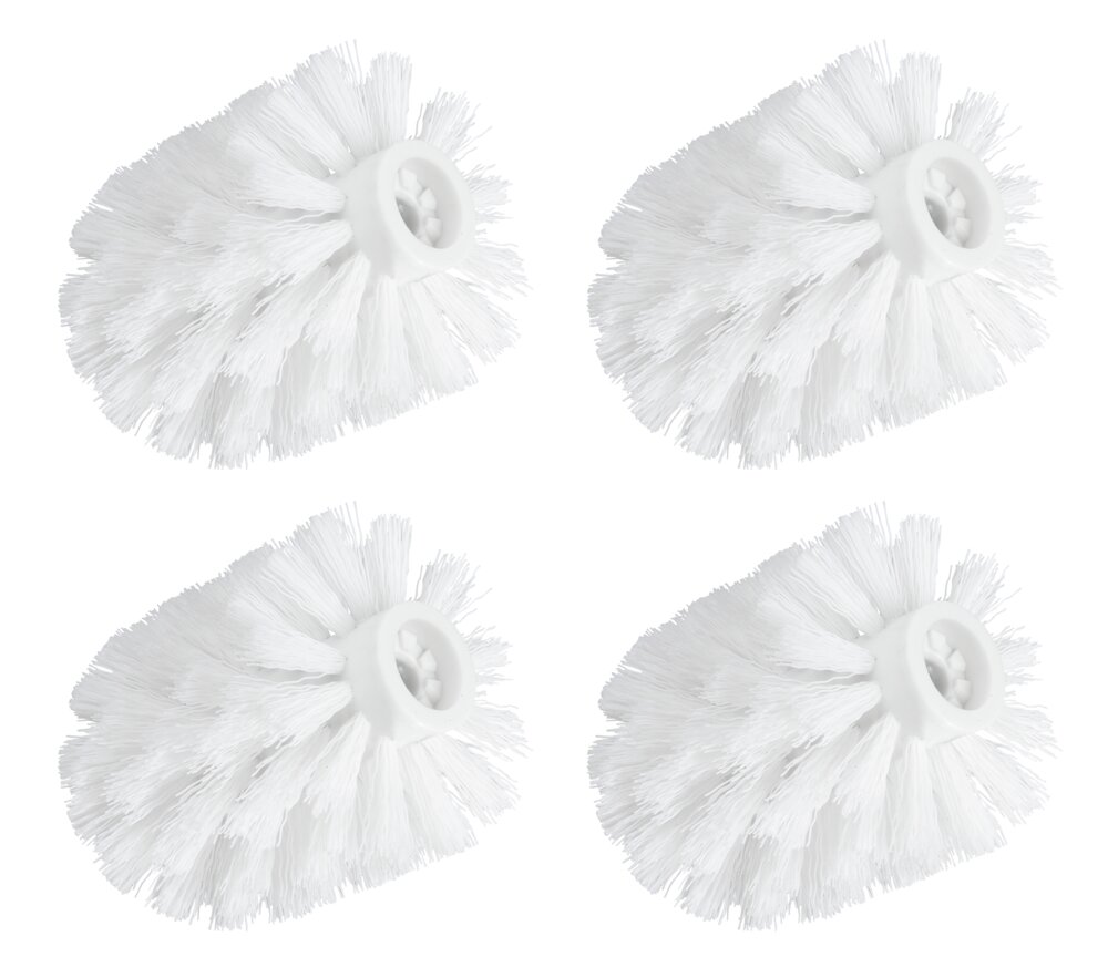 Ersatzbürstenkopf 4er-Set, weiß, Kunststoff, Ø7,5x9,3 cm  langlebig und leicht zu reinigen