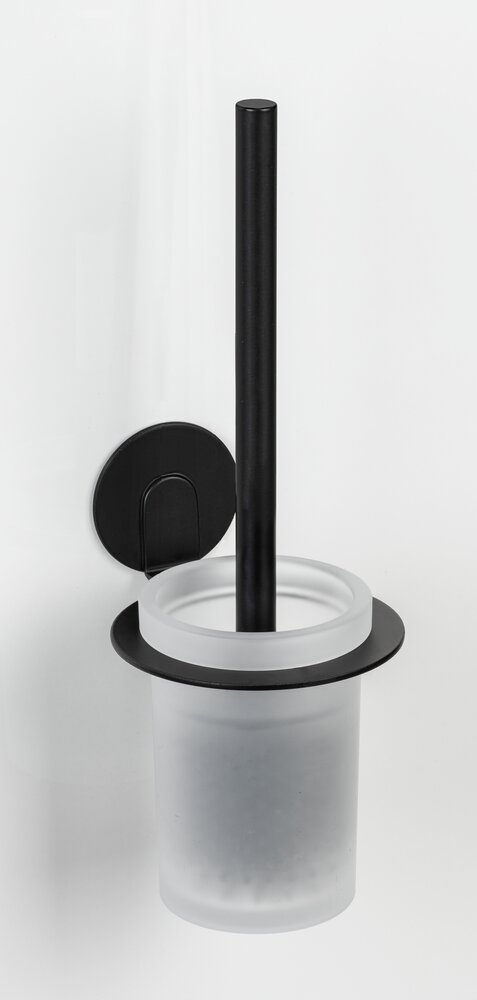 Garniture WC Turbo-Loc® Bivio Noir mat  en verre satiné