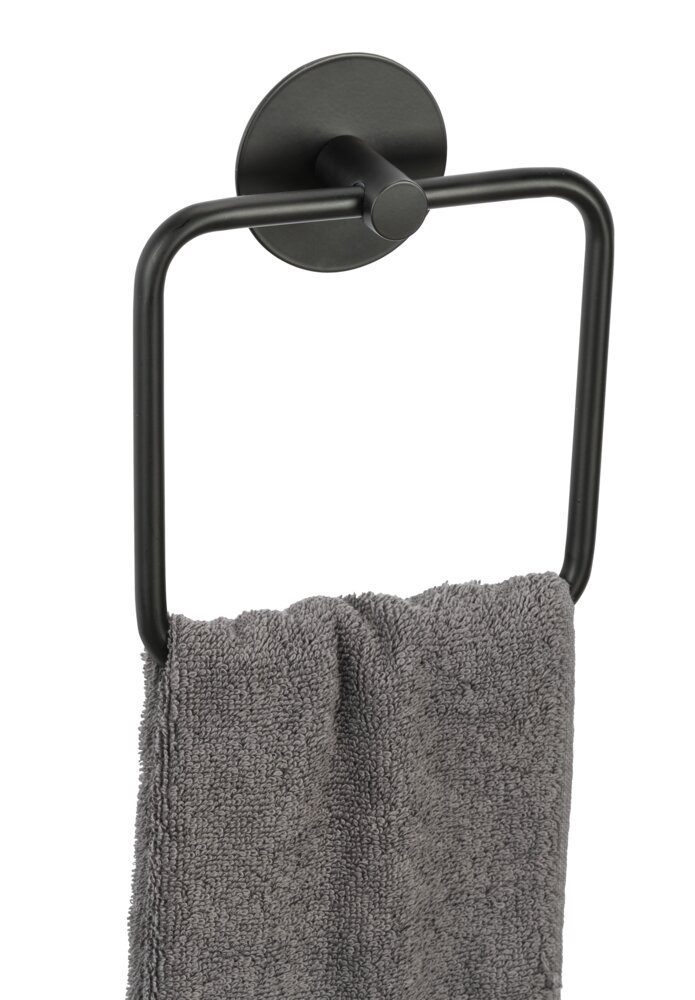 Handtuchring Mod. MELETO Schwarz  zum Kleben oder Bohren