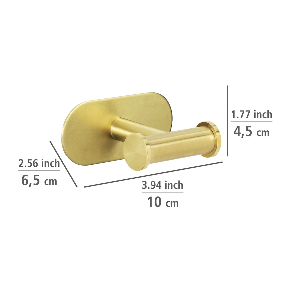 Turbo-Loc® Wandhaken Duo Orea Gold Matt  Befestigen ohne Bohren