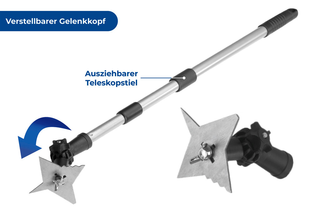 Mod. 4-Zack-Fugenkratzer  mit ausziehbarem Teleskopstiel 