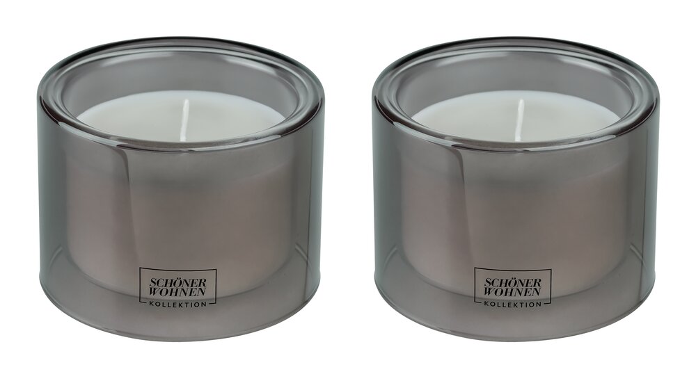 Collection SCHÖNER WOHNEN Bougie parfumée Mod. Cedar M, lot de 2  Durée de combustion : 30 - 40 heures